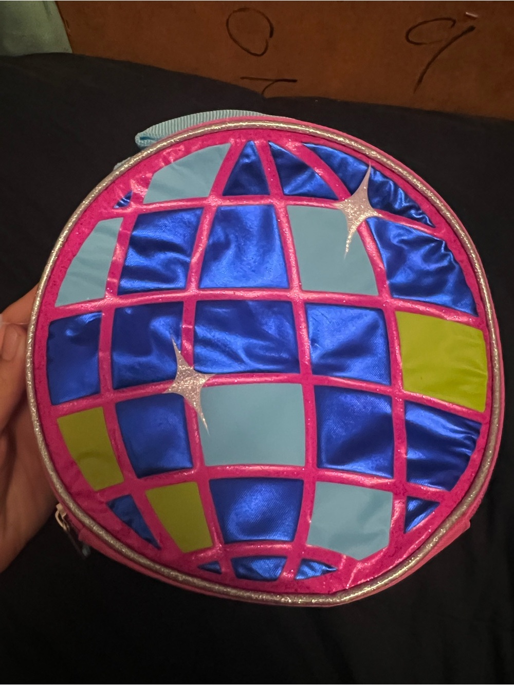 JoJo Siwa Round Colorblock Lunch Box in Blue, Pink, Light Blue and Lime Green